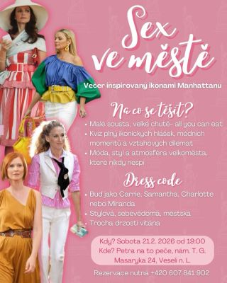 První kvíz roku 2026 bude 21. 2. SEX VE MĚSTĚ Musím k tomu něco víc psát? Téma je jasné, datum taky. Tak se na vás od 19...